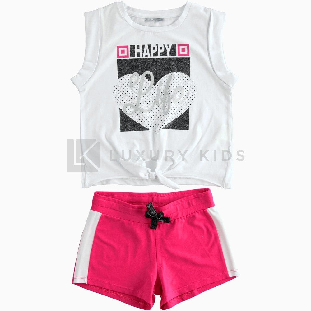 Completo Corto Pratico In Cotone Per Bambina Sarabanda J773 - SARABANDA - LuxuryKids