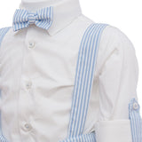 Completo Elegante in Cotone Fantasia a Righe Celeste-Bianco BUFI B5111A - BUFI - LuxuryKids