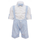 Completo Elegante in Cotone Fantasia a Righe Celeste-Bianco BUFI B5111A - BUFI - LuxuryKids