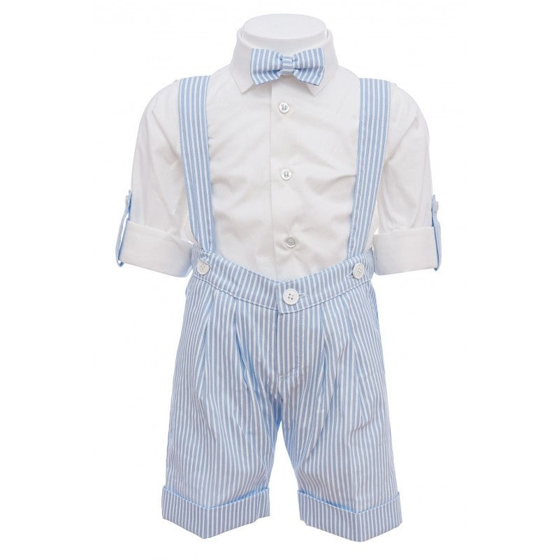 Completo Elegante in Cotone Fantasia a Righe Celeste-Bianco BUFI B5111A - BUFI - LuxuryKids