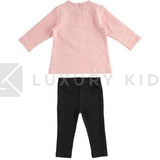 Completo Maxi Maglia E Leggings Con Stella Ecopelliccia Neonata Sarabanda K862 - SARABANDA - LuxuryKids