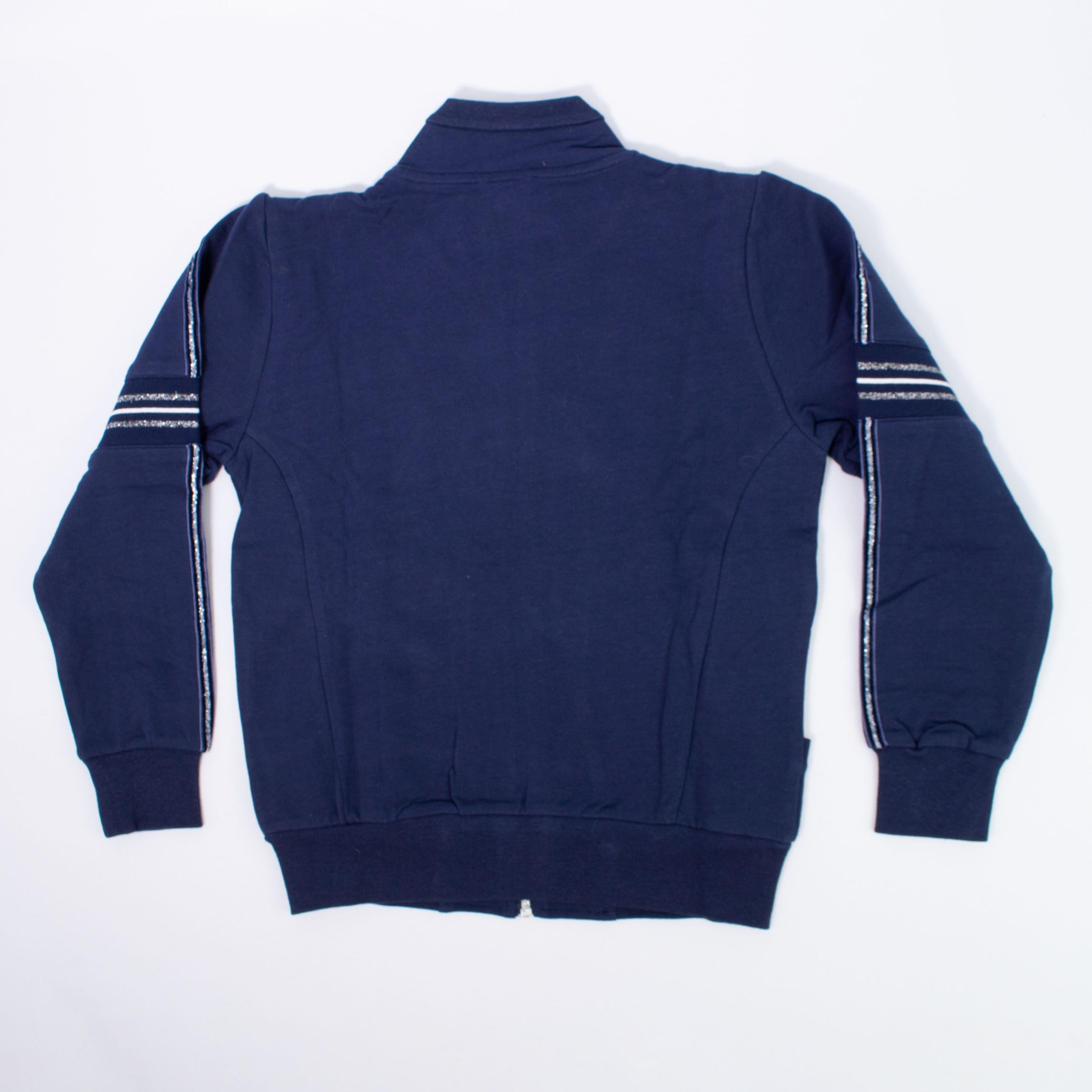 Completo Tuta Felpata Con Zip Blu Bambina SARABANDA D831 - SARABANDA - LuxuryKids