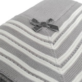 Coperta Corredino Grigio con Fiocco in Velluto Neonata Dr.Kids 107 - DR.KID - LuxuryKids