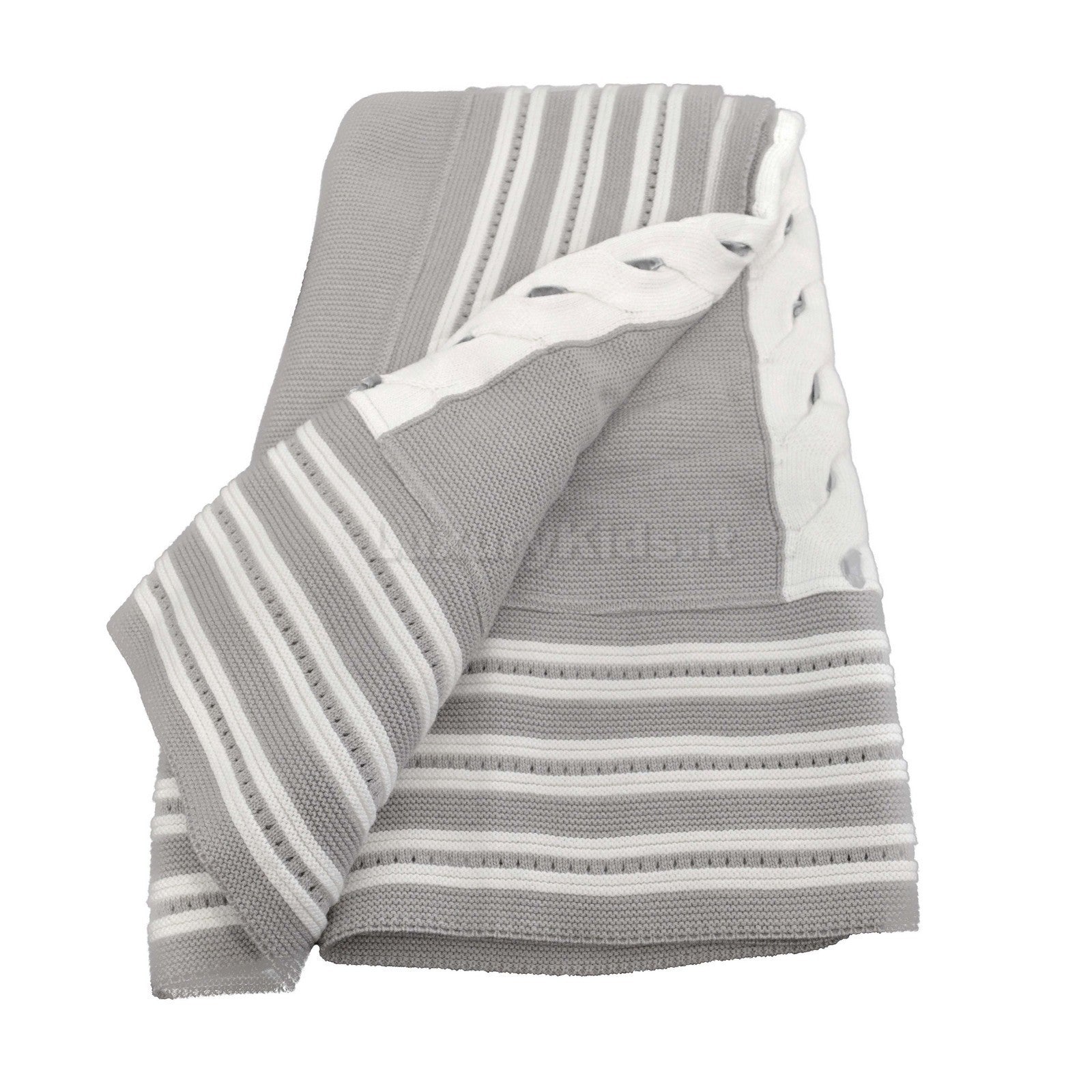 Coperta Corredino Grigio con Fiocco in Velluto Neonata Dr.Kids 107 - DR.KID - LuxuryKids