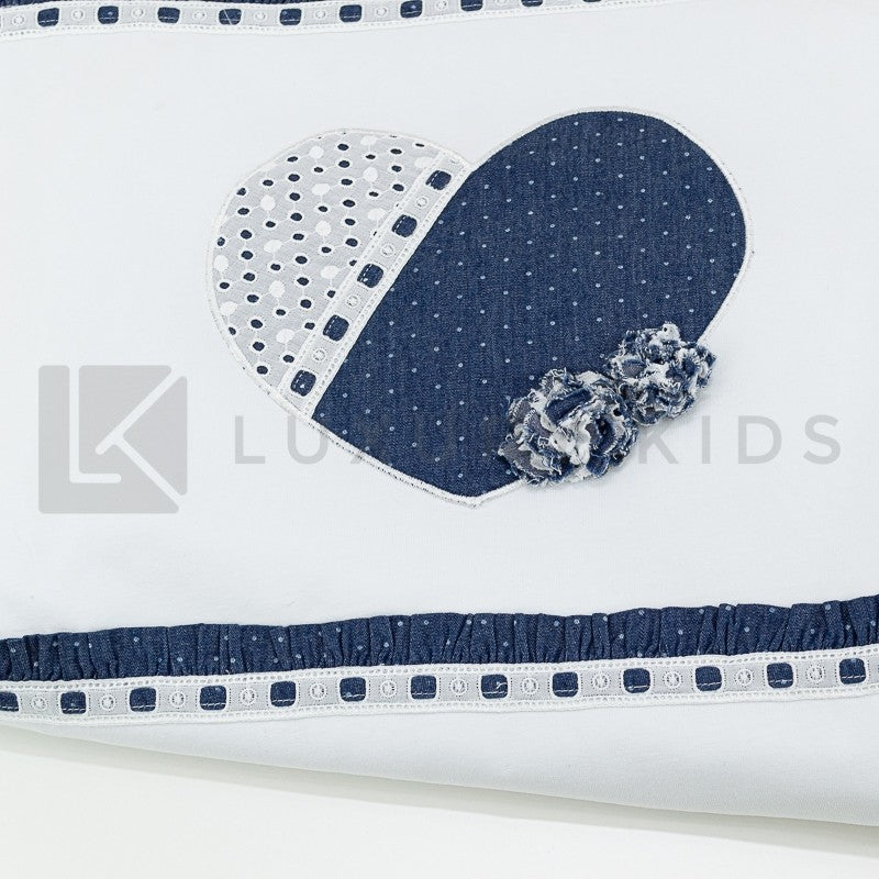 Coperta Imbottita Sfoderabile In Cotone Con Inserti In Denim Neonata LA SARTORIA DEI PICCOLI LC752 - LA SARTORIA DEI PICCOLI - LuxuryKids