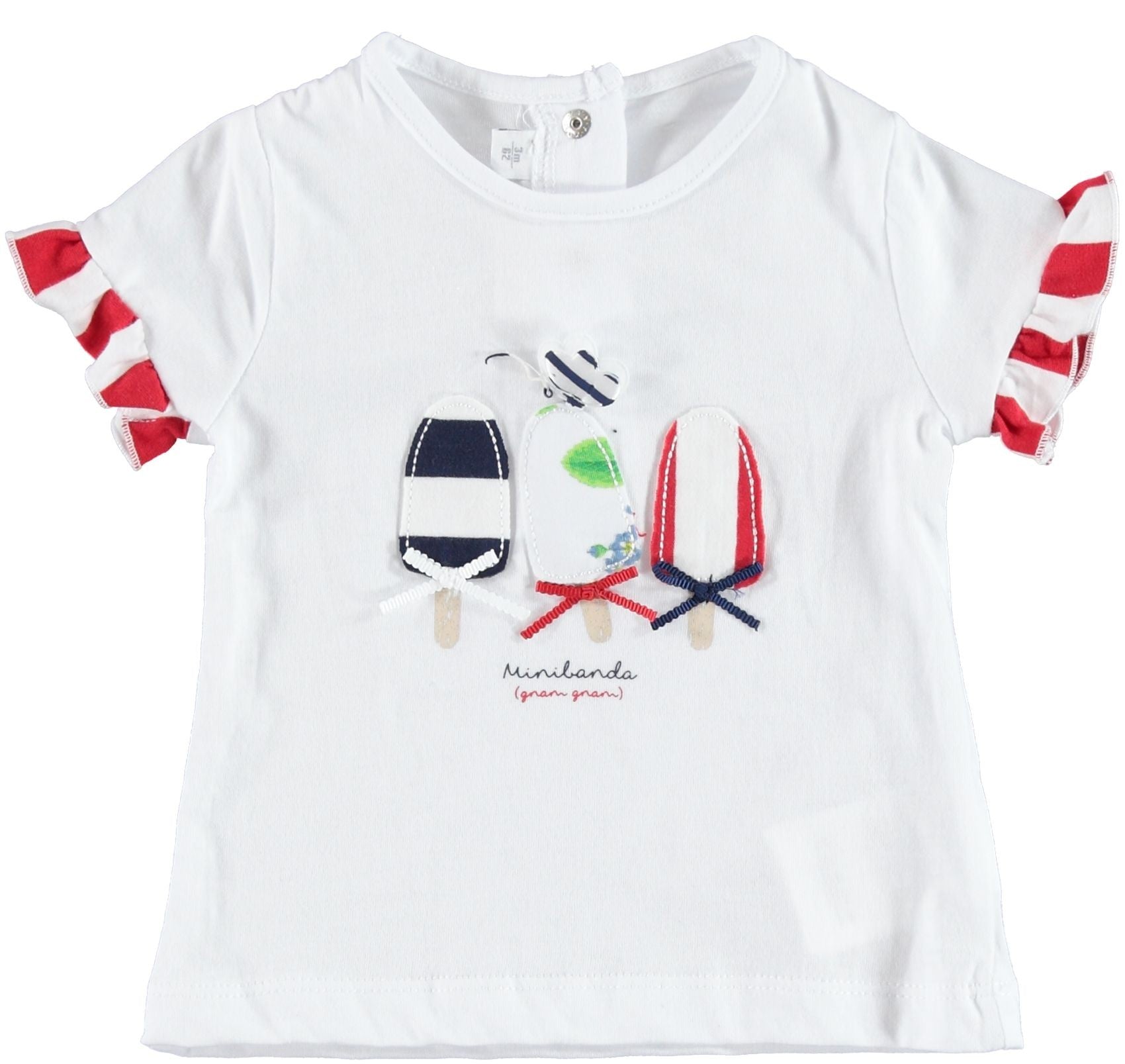 Estiva t-shirt 100% cotone per neonata 18 e 24 mesi Minibanda W751 - MINIBANDA - LuxuryKids