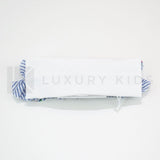 Fascia In Cotone Elastico Bianca Con Arricciatura A Strisce Bianco-Blu E Ciliegie Neonata NINNAOH E2053 - NINNAOH - LuxuryKids