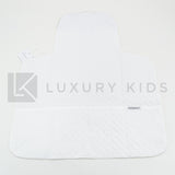 Fasciatoio Pieghevole In Cotone Bianco Con Tessuto Pied De Poule Grigio E Cuscinetto Interno Neonata LA SARTORIA DEI PIC - LA SARTORIA DEI PICCOLI - LuxuryKids