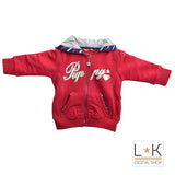 Felpa con Cappuccio in Caldo Cotone Fucsia con Stampa Neonata Sarabanda D208 - SARABANDA - LuxuryKids
