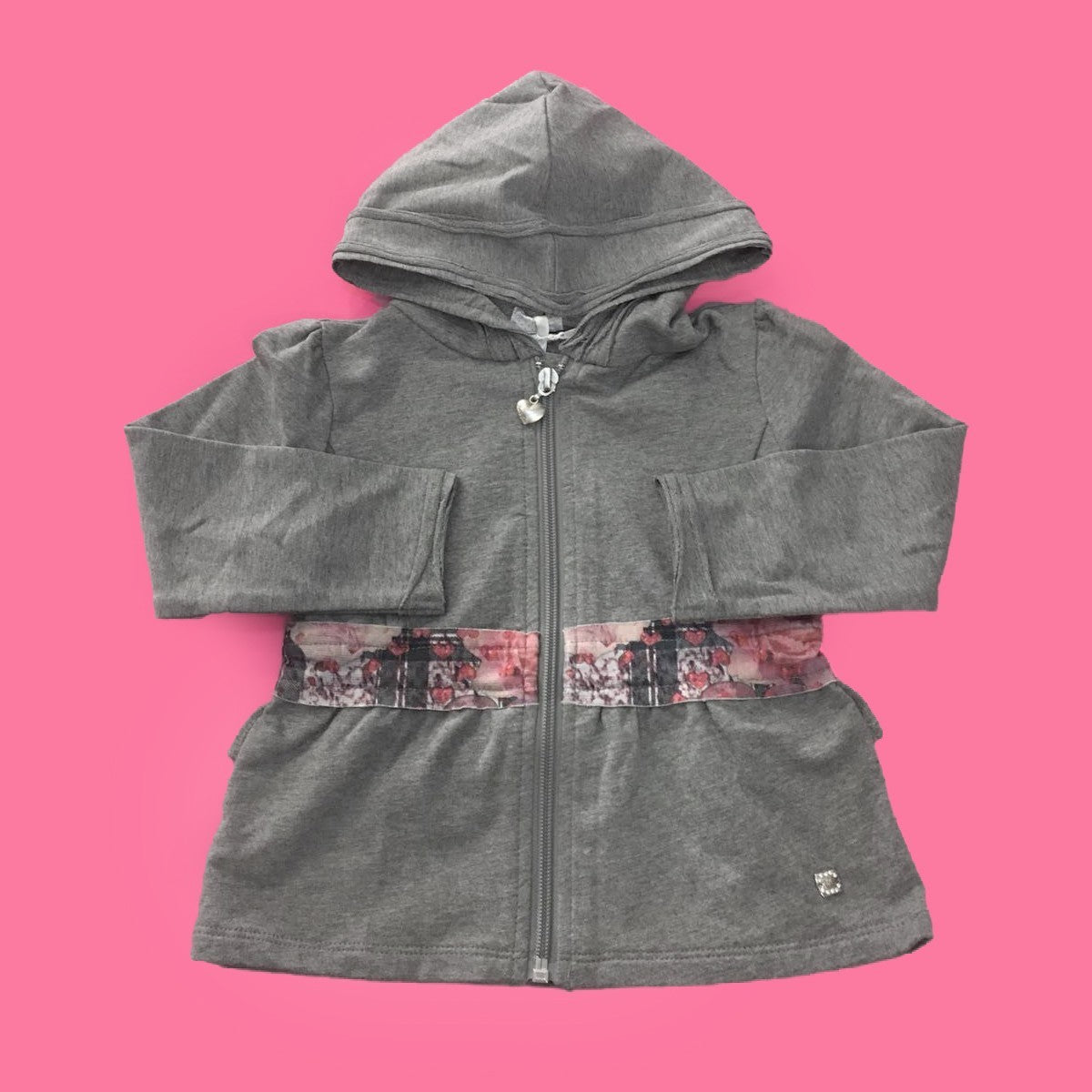 Felpa con Cappuccio in Caldo Cotone Grigio Neonata Fun&Fun FUNNST3501 - FUN&FUN - LuxuryKids