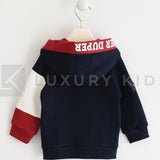 Felpa Full Zip Color Block Blu Neonato Sarabanda K136 - SARABANDA - LuxuryKids