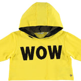 Felpa In Cotone Corta Gialla Con Cappuccio Bambina Sarabanda W415 - SARABANDA - LuxuryKids