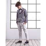 Giacca a Righe con Pochette inclusa Bambino Blu Manuell & Frank M3138 - MANUELL&FRANK - LuxuryKids