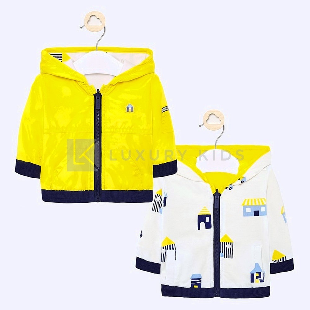 Giacca A Vento Gialla Reversibile Neonato Mayoral 1450 - MAYORAL - LuxuryKids
