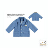 Giacca Elegante a Effetto Puntinato Neonato Celeste Minibanda Q662 - MINIBANDA - LuxuryKids