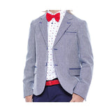 Giacca Elegante da Cerimonia Effetto Nido d'ape Bambino Blu Manuell&Frank M2536 - MANUELL&FRANK - LuxuryKids