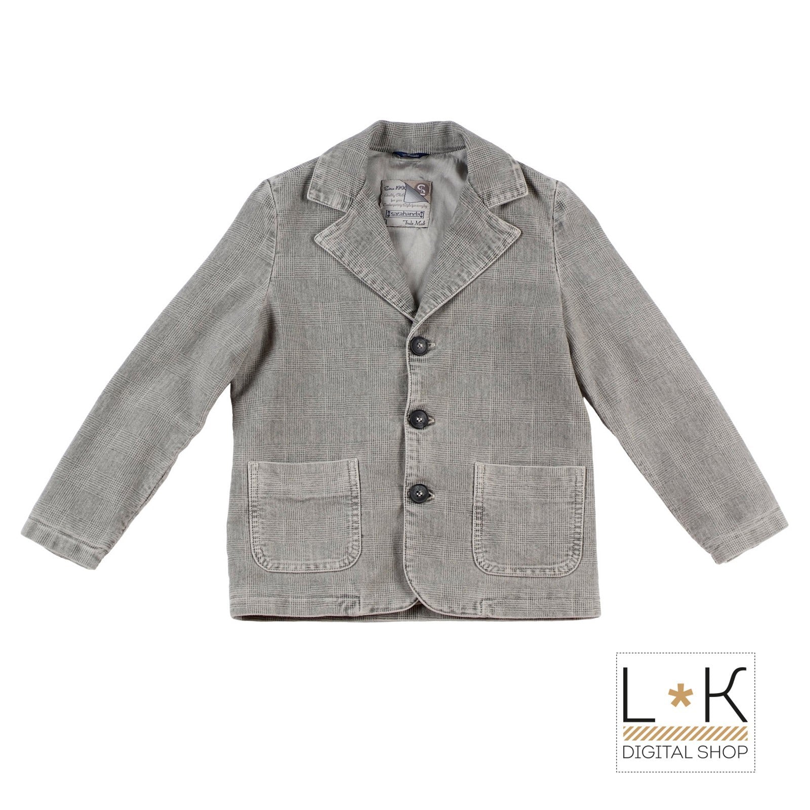 Giacca Elegante In Caldo Cotone a Quadretti Beige Bambino Sarabanda F378 - SARABANDA - LuxuryKids
