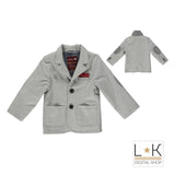 Giacca Elegante In Caldo Cotone con Pochette Inclusa Neonato Grigio Sarabanda L177 - SARABANDA - LuxuryKids