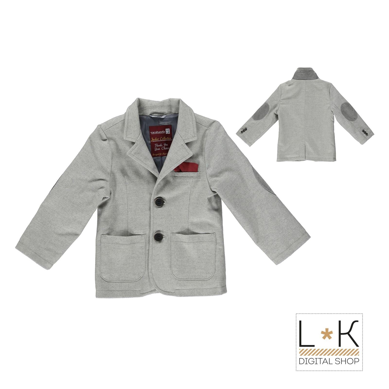 Giacca Elegante In Caldo Cotone con Pochette Inclusa Neonato Grigio Sarabanda L177 - SARABANDA - LuxuryKids