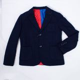Giacca Elegante in Panno Blu con Micro Fantasia Bambino Manuell&Frank M2847 - MANUELL&FRANK - LuxuryKids
