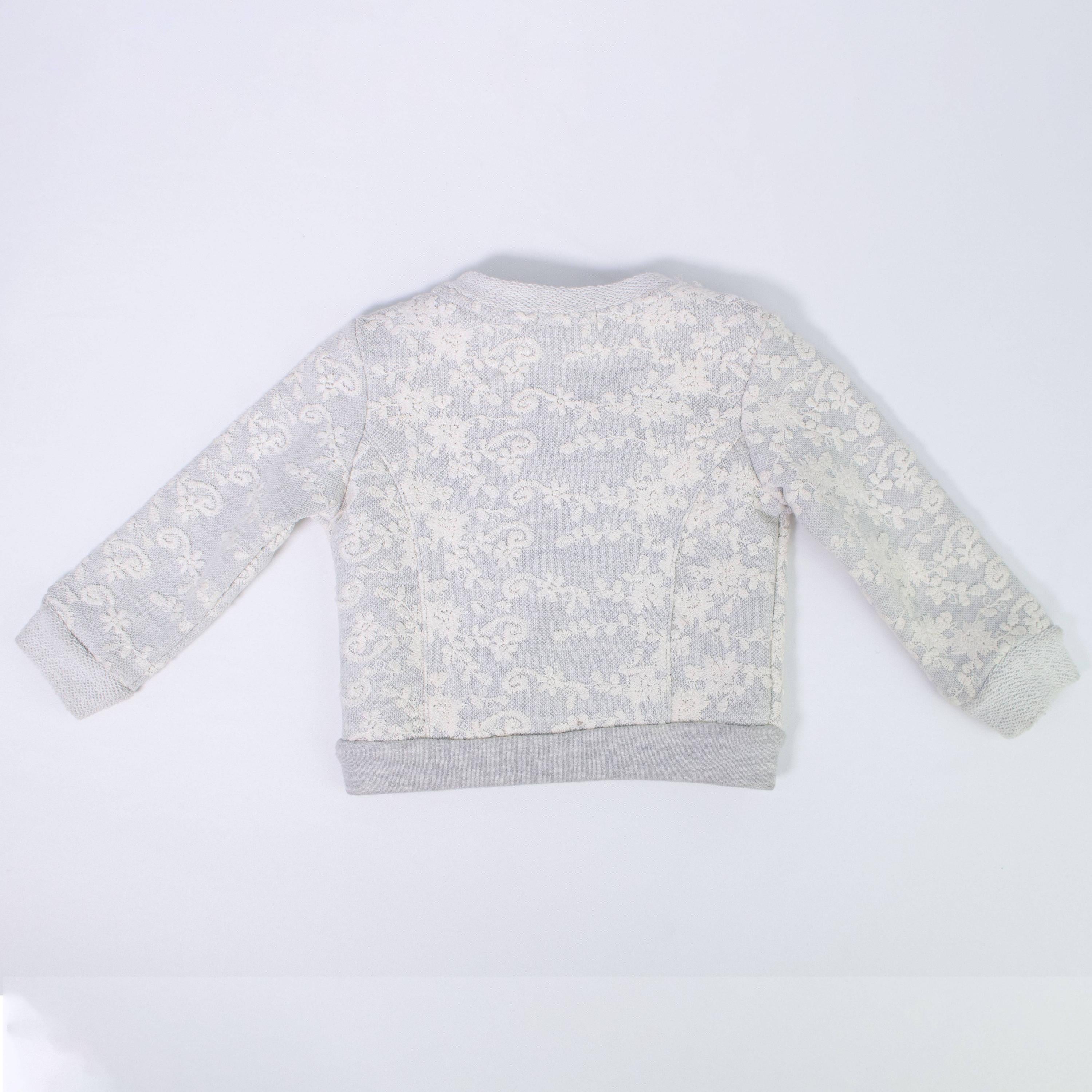 Giacca in Caldo Cotone con Ricami e Perline Celeste Neonata Fun&Fun FNNJK6552 - FUN&FUN - LuxuryKids