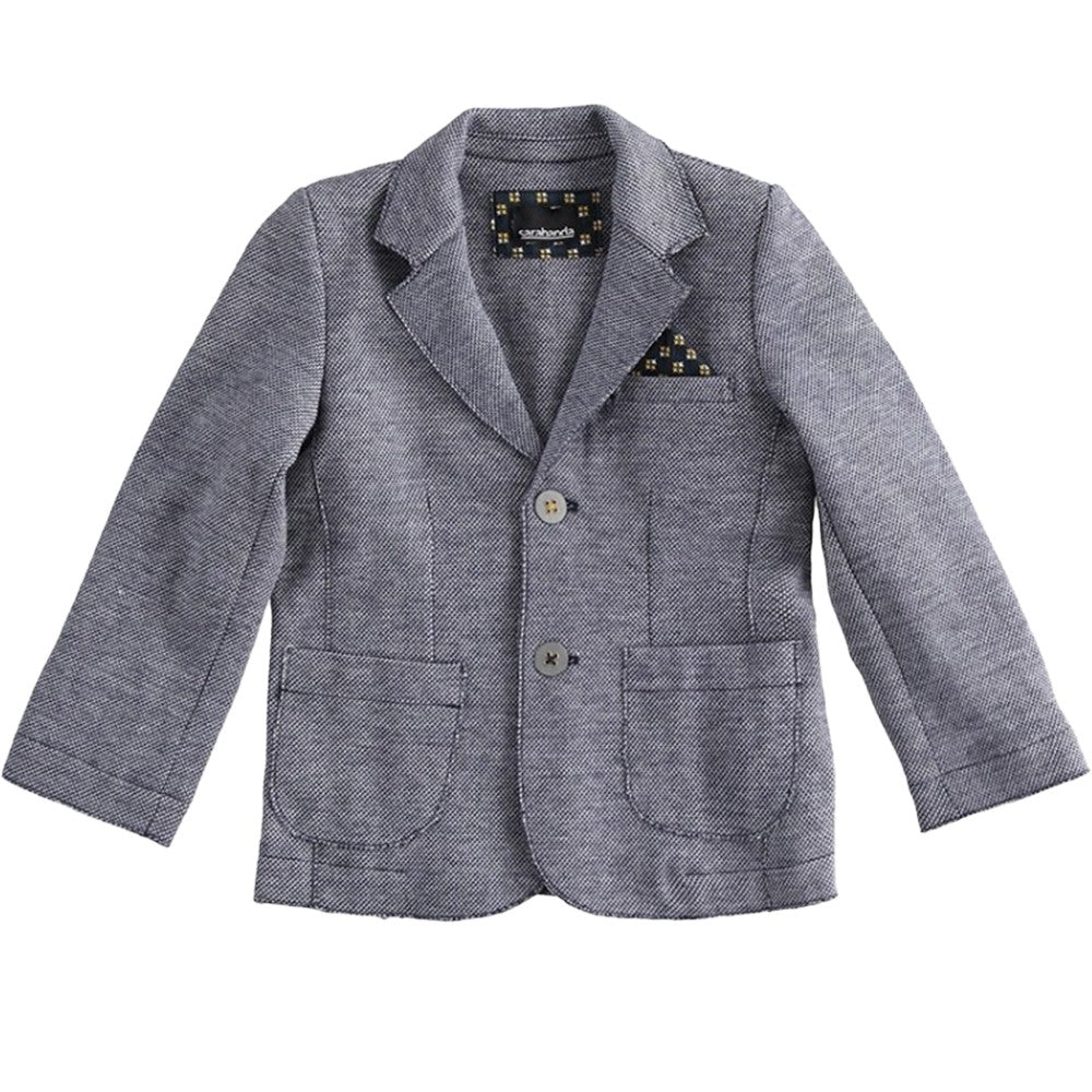 Giacca in Caldo Cotone Elasticizzato Fanatasia Blu Bambino SARABANDA 1173 - SARABANDA - LuxuryKids