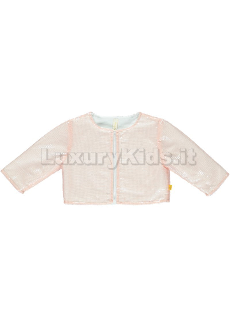Giacchettina con paillettes Chic Moda Bambina rosa tenue  Chua CS1GG - CHUA - LuxuryKids