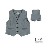 Gilet Elegante con Stampa a Quadretti Grigio Bambino Sarabanda N191 - SARABANDA - LuxuryKids