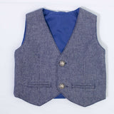Gilet Elegante in Caldo Cotone Blu Neonato Minibanda Blu N671 - MINIBANDA - LuxuryKids