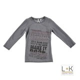 Girocollo con Stampa Bambina Grigio Sarabanda L455 - SARABANDA - LuxuryKids