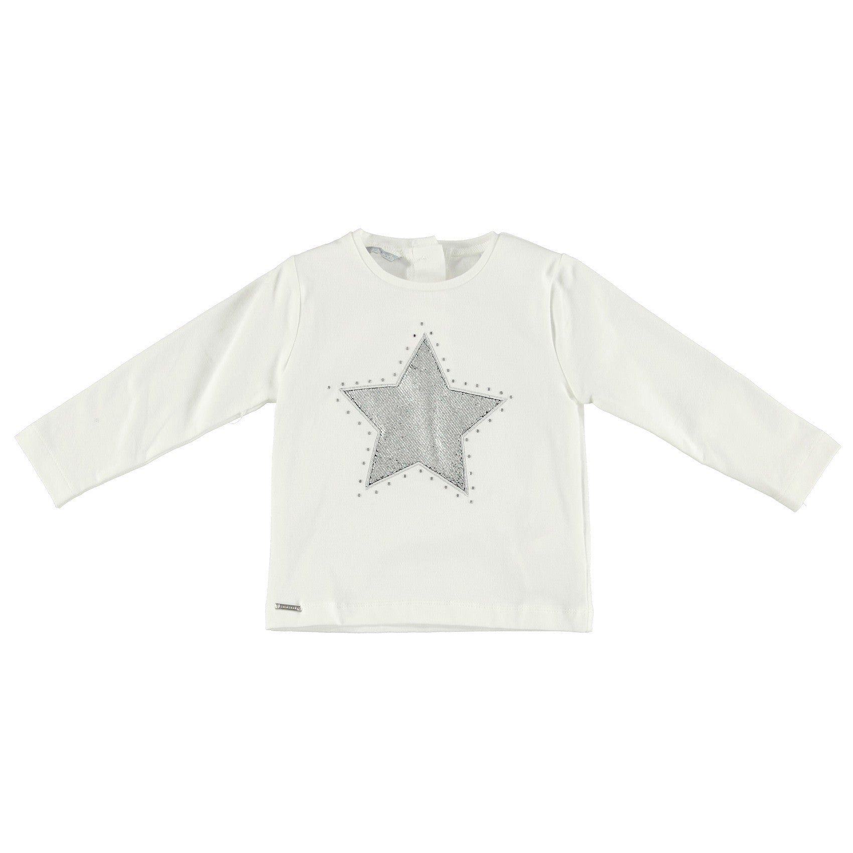 Girocollo in Caldo Cotone Bianco con Stella Neonata Sarabanda T207 - SARABANDA - LuxuryKids