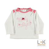 Girocollo in Caldo Cotone Bianco Neonata Minibanda H791 - MINIBANDA - LuxuryKids