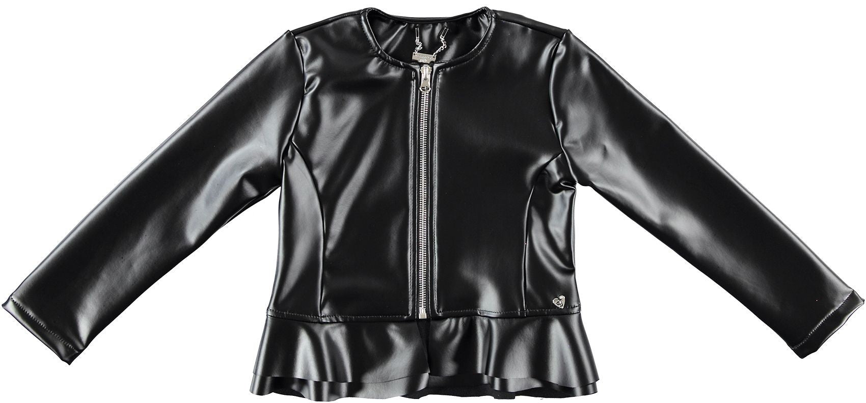 Giubbotto In Ecopelle Nero Bambina Sarabanda K429 - SARABANDA - LuxuryKids