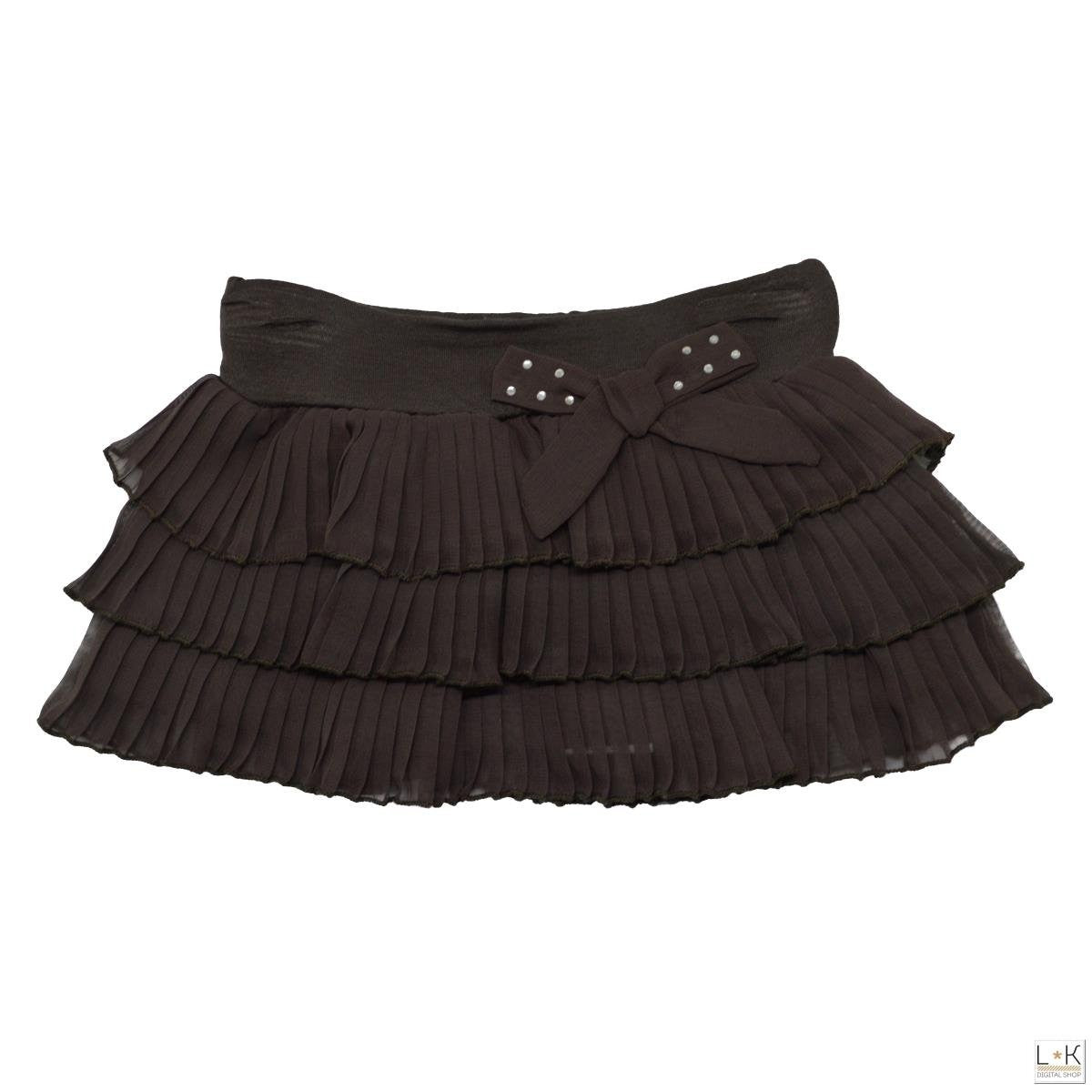 Gonna con Balze Plissettate Marrone Neonata Sarabanda F239 - SARABANDA - LuxuryKids