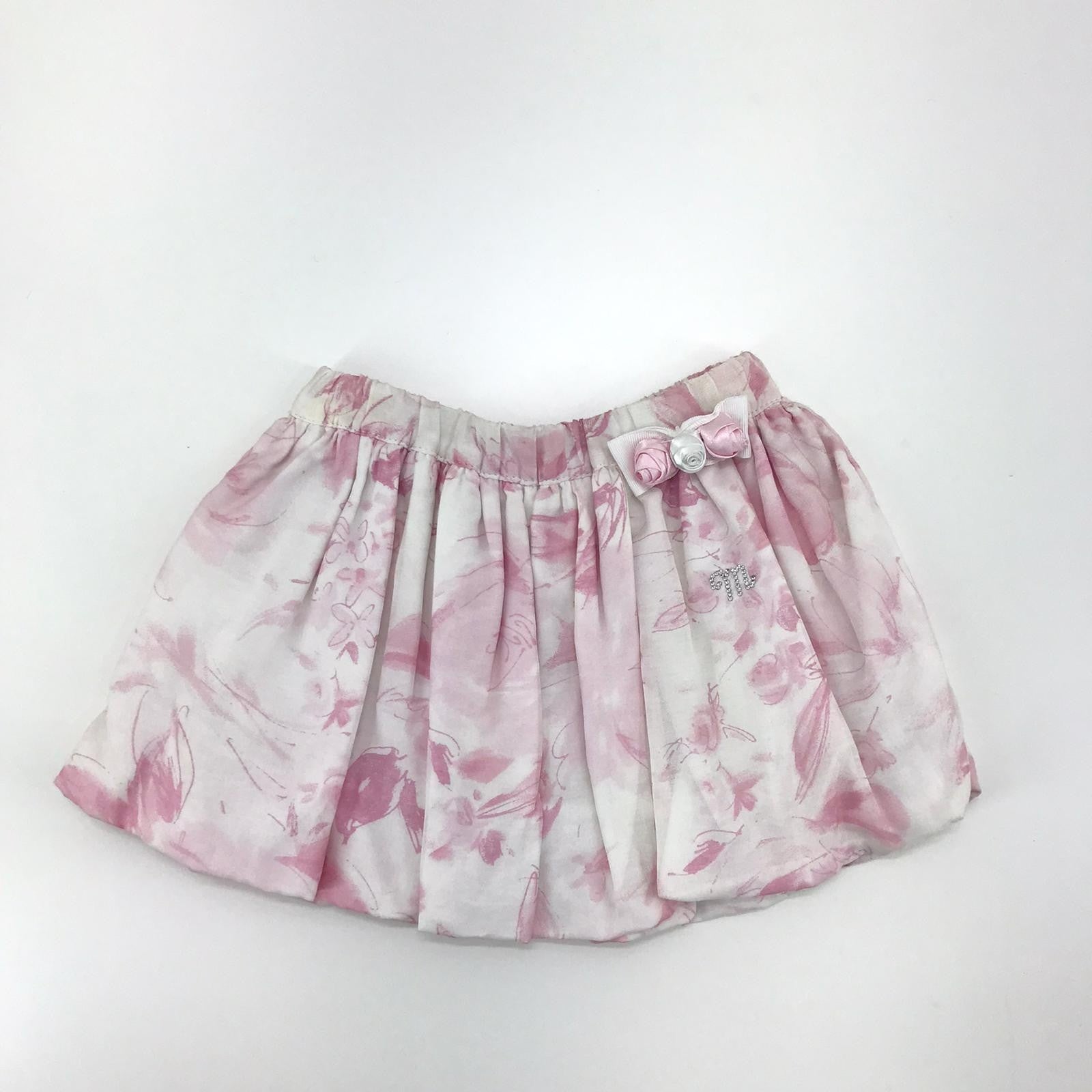 Gonna Neonata Bianco-Rosa Minibanda E784 - MINIBANDA - LuxuryKids