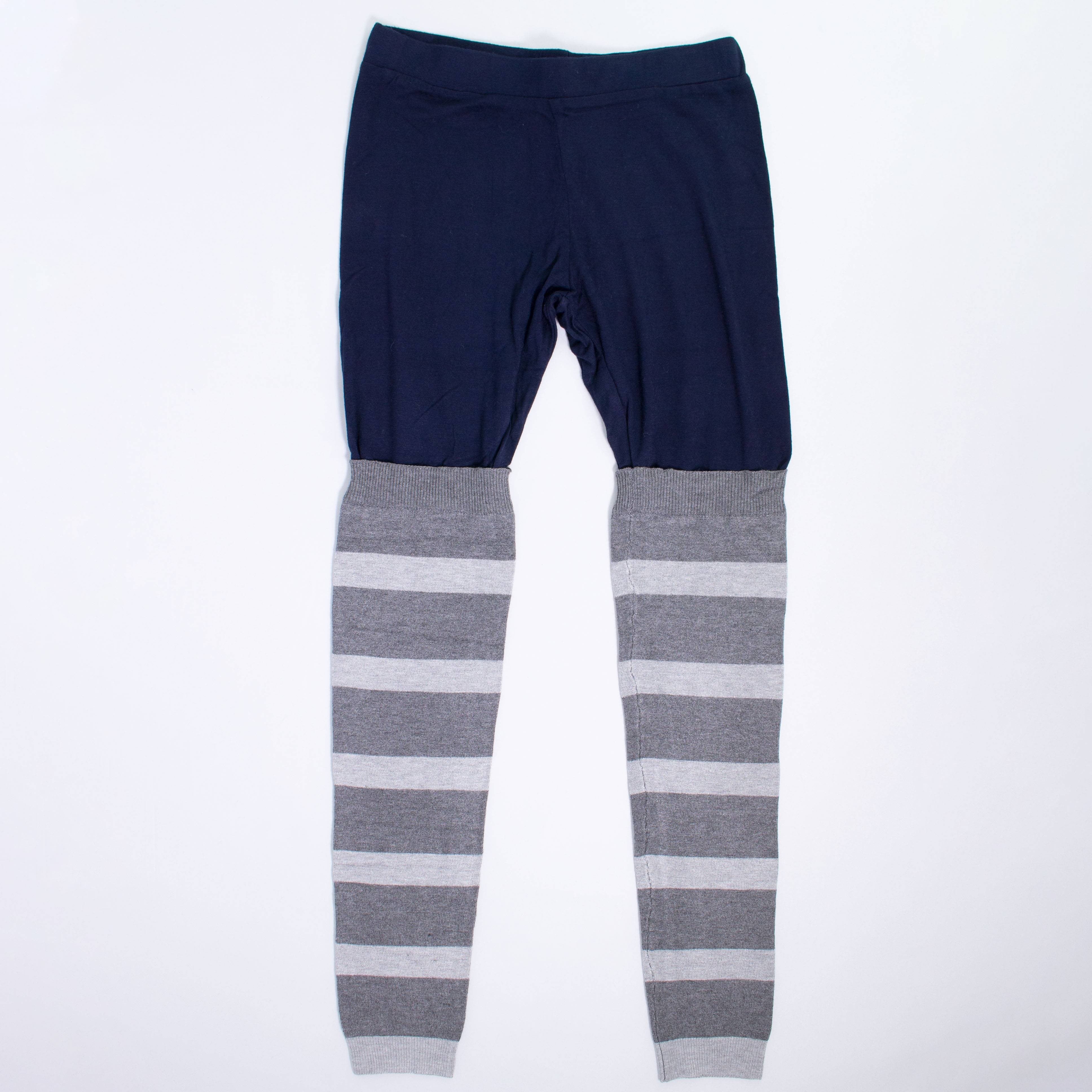 Leggins Blu e Grigio a Strisce Fun&Fun FUNJPT0066 - FUN&FUN - LuxuryKids