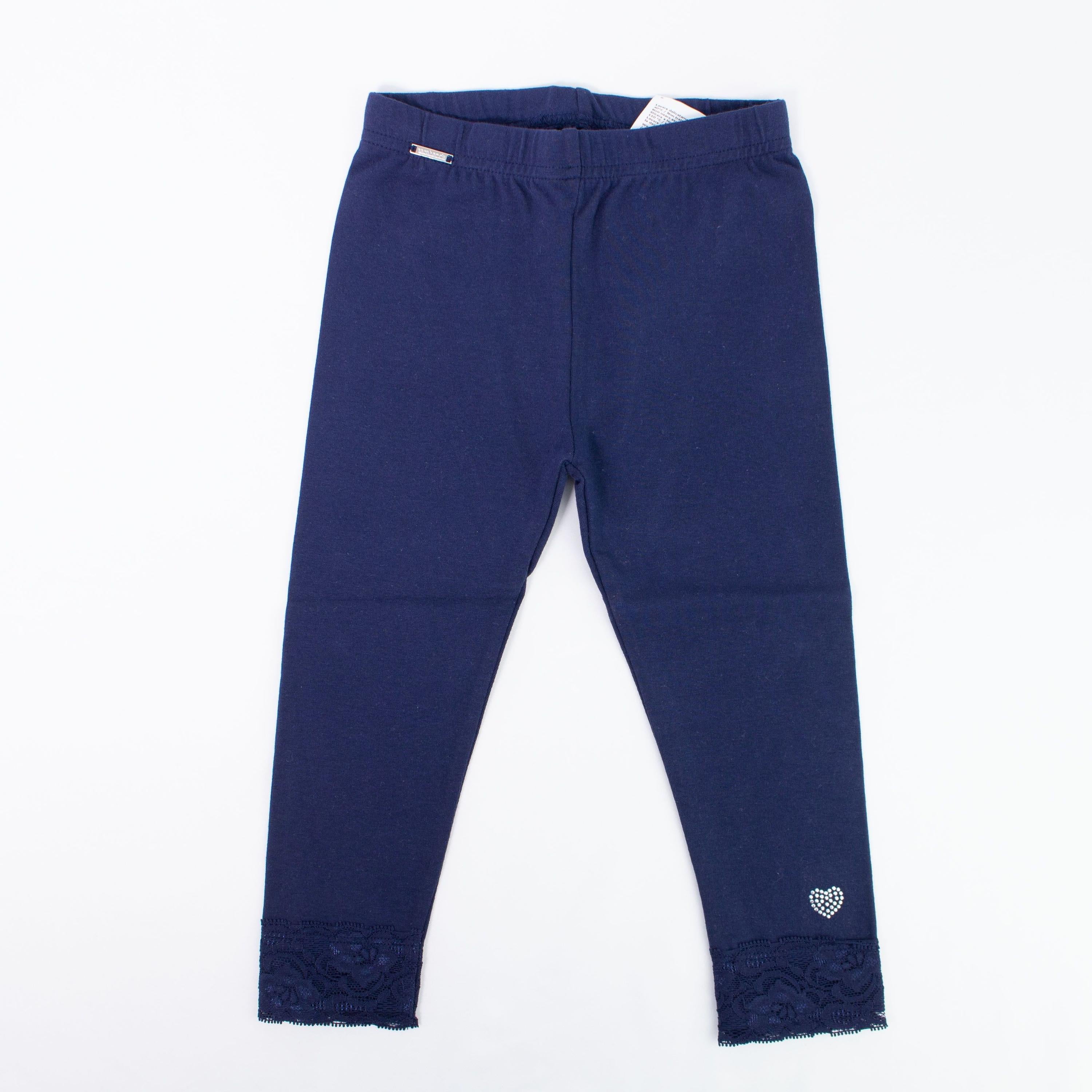 Leggins Cotone con Pizzo Blu SARABANDA R222 - SARABANDA - LuxuryKids
