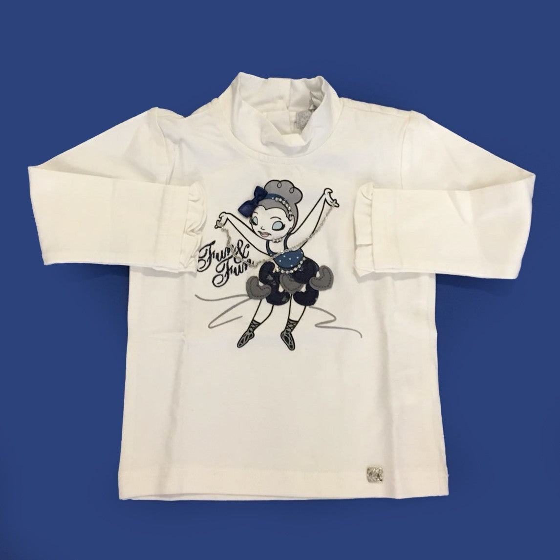Maglia Collo Alto Bianco con Stampa Neonata Fun&Fun FUNNTS0005 - FUN&FUN - LuxuryKids