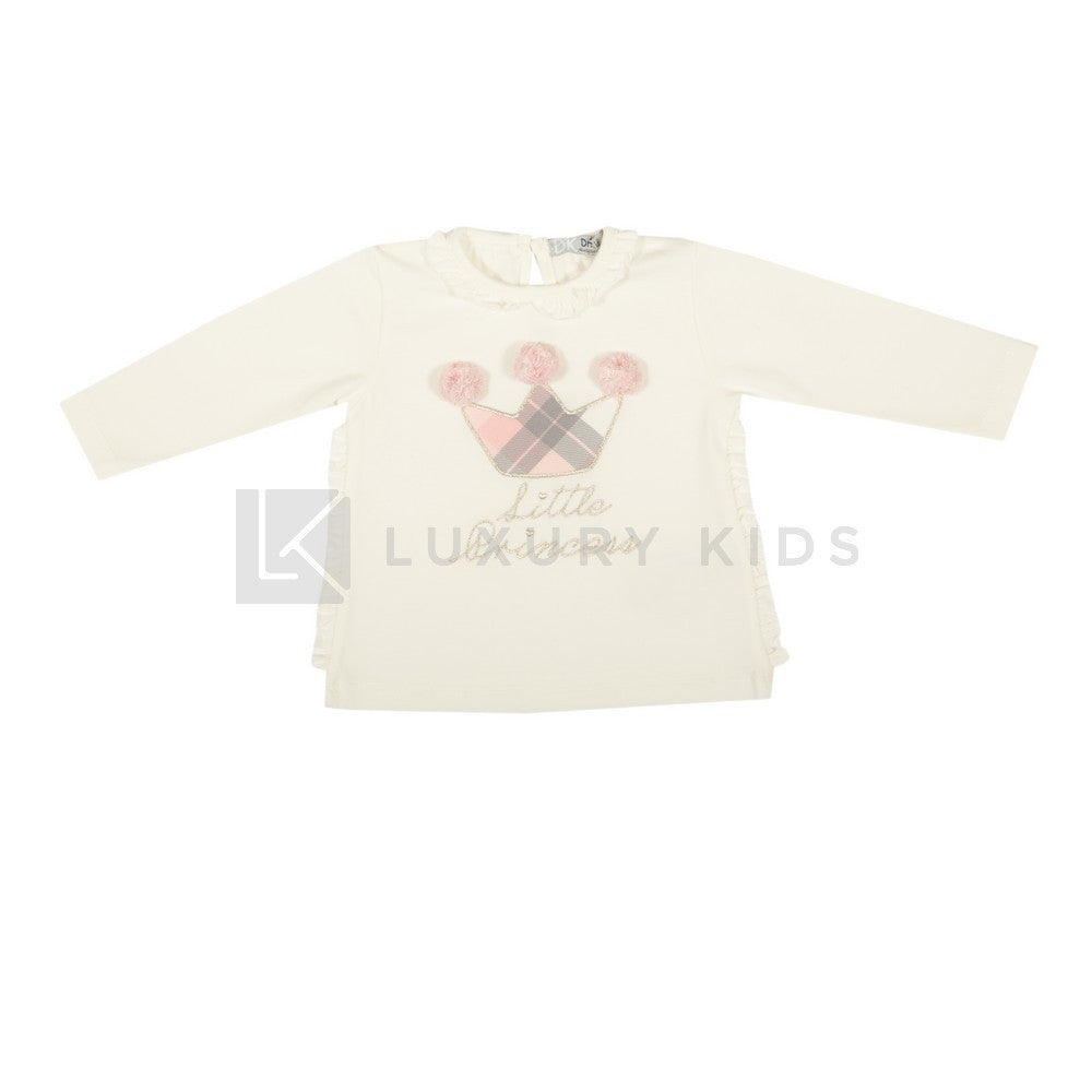 Maglia girocollo Caldo Cotone Bambina  Panna  Dr Kid 363 - DR.KID - LuxuryKids