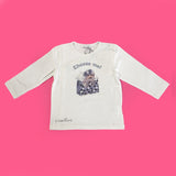 Maglia girocollo con Stampa e Strass Bianco Neonata One Love 302J208 - ONE LOVE - LuxuryKids