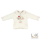 Maglia in Caldo Cotone Panna Neonata Minibanda F611 - MINIBANDA - LuxuryKids