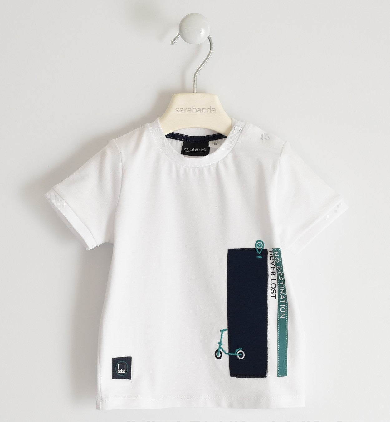 Maglia Mezze Maniche in Cotone Bianca Bambino SARABANDA 2521 - SARABANDA - LuxuryKids