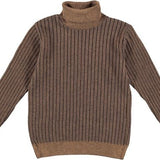 Maglioncino Collo Alto Misto Lana Marrone e Verde Bambino Manuell&Frank MF4133B - MANUELL&FRANK - LuxuryKids