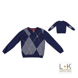 Maglioncino in Misto Lana Blu Bambino Sarabanda N304 - SARABANDA - LuxuryKids