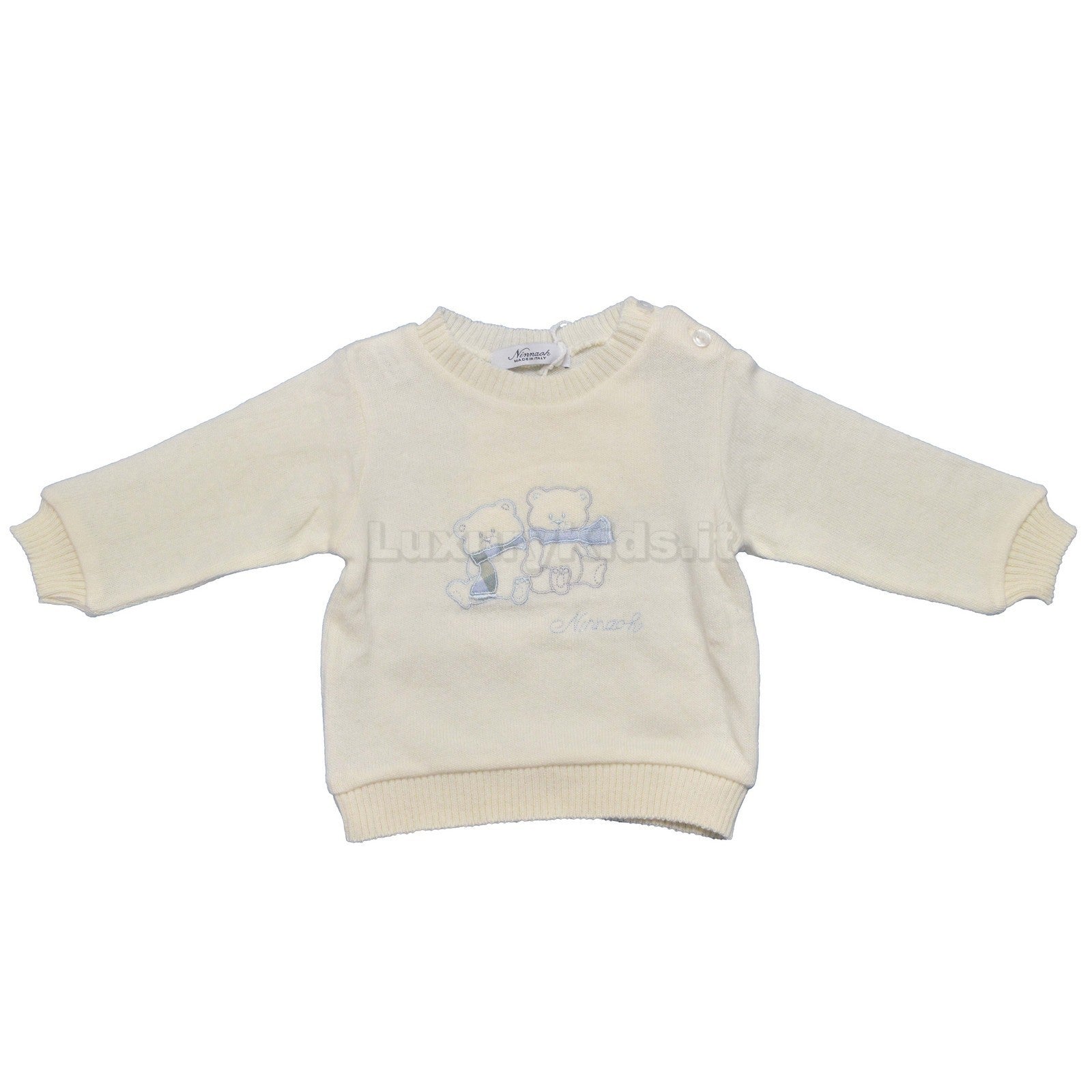 Maglioncino in Misto Lana Panna Neonato Ninnaoh I15246 - NINNAOH - LuxuryKids