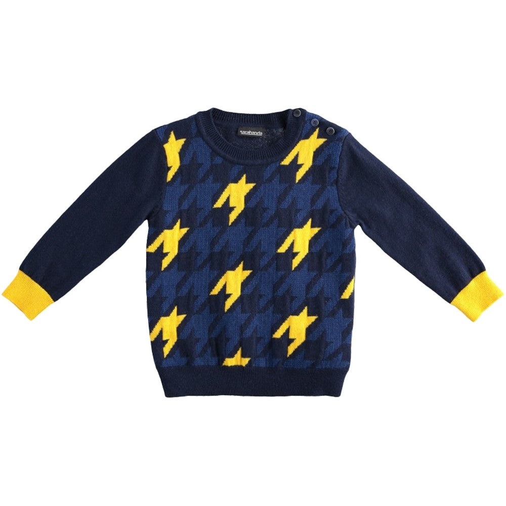 Maglioncino Misto Lana Bambino Blu Elegante SARABANDA 1102-01 - SARABANDA - LuxuryKids