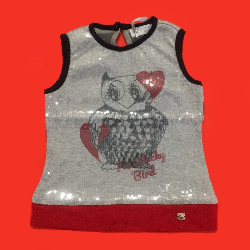 Maxi T-Shirt Neonata Grigio con Paillettes Fun&Fun FUNNDR525 - FUN&FUN - LuxuryKids