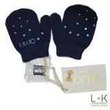 Moffole in Lana Blu con Strass Neonata Liu Jo H63030-00-BLUE - LIU JO - LuxuryKids