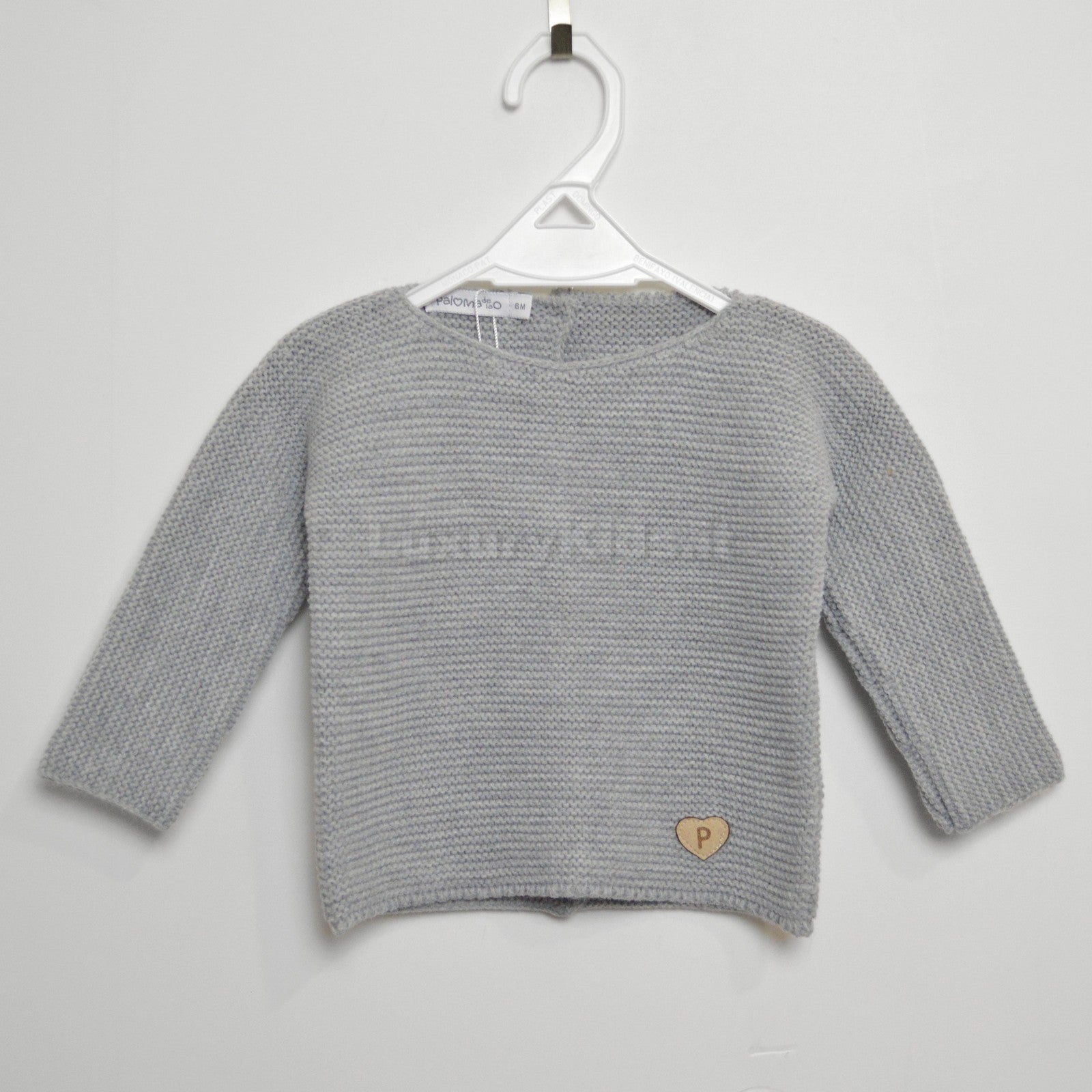 Morbido Maglioncino Elegante Grigio in Tinta Unita Per Neonato Paloma De La o ZI8STPG - PALOMA DE LA O - LuxuryKids