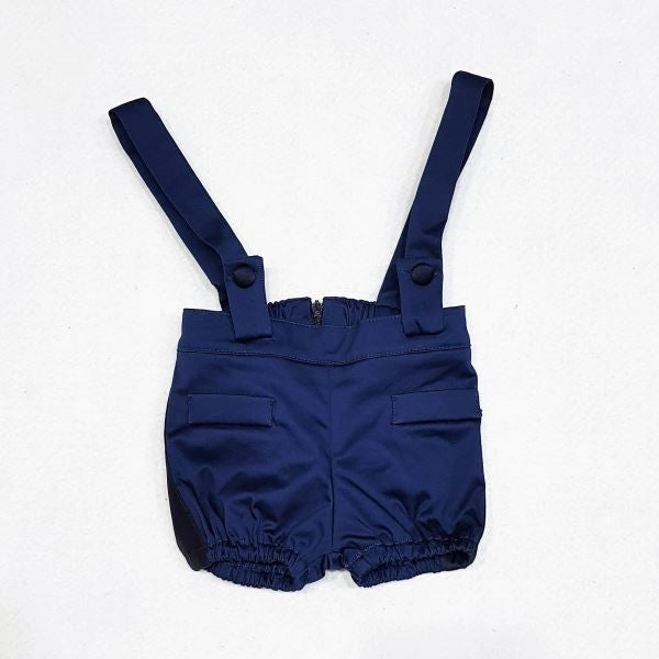 Pagliaccetto Corto Con Bretelle Blu Neonato Manuell&Frank MF2131I - MANUELL&FRANK - LuxuryKids